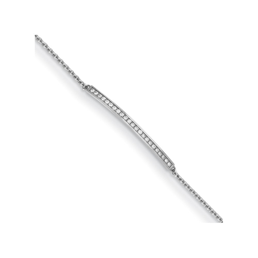 D2D 14K White Gold Diamond Bar 7.5 inch Diamond Bracelet