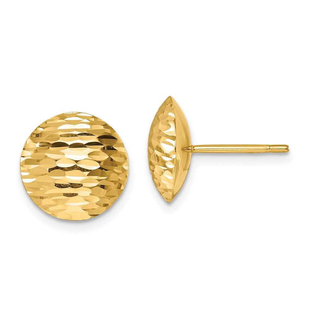 D2D 14K 11.5mm Textured Circle Post Earrings