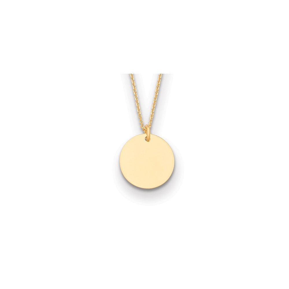 D2D 14K Disc 16 inch w/2 in ext. Fancy Necklaces