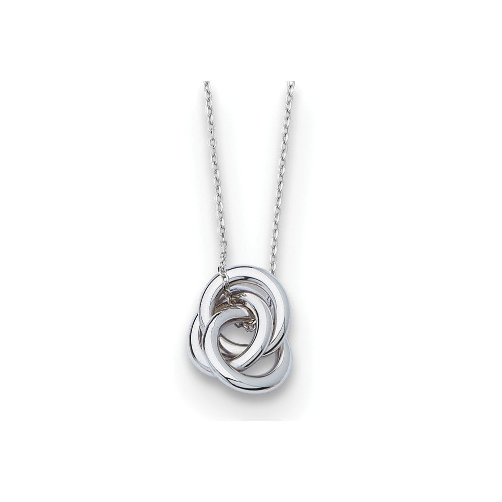D2D 14K White Gold Interlocked Circles 18 inch Fancy Necklaces