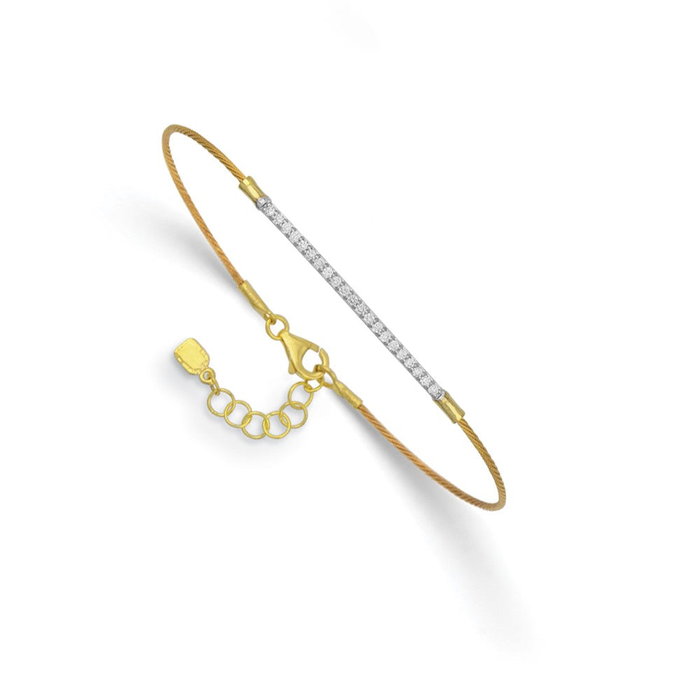 D2D 14K Diamond Bar w/Cable 7 inch Diamond Bracelet