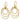 D2D 14K Textured Circles Dangle Earrings