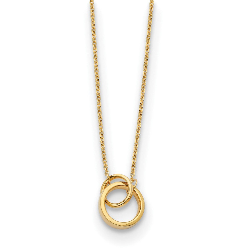 D2D 14K Polished Interlocking Circles 16 inch Fancy Necklaces