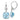 D2D 14K White Gold Blue & White Topaz Dangle Earrings