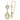 D2D 14K  Blue Topaz & Green Amethyst Dangle Earrings