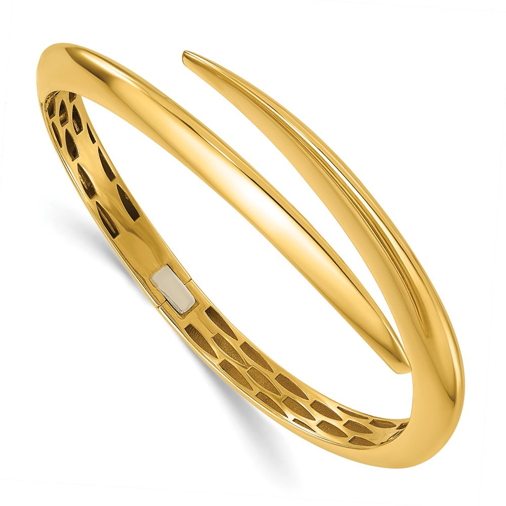 D2D 14K Polished Hinged Cuff Bangle
