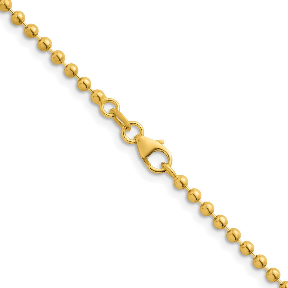 D2D 18K 2.5mm Solid Beaded 18 inch Bead and Station Necklaces