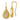 D2D 18K Diamond Textured Teardrop Dangle Earrings