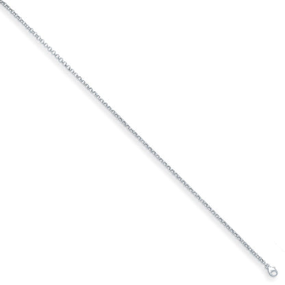 D2D 18K White Gold 2.4mm Rolo 24 inch Chain