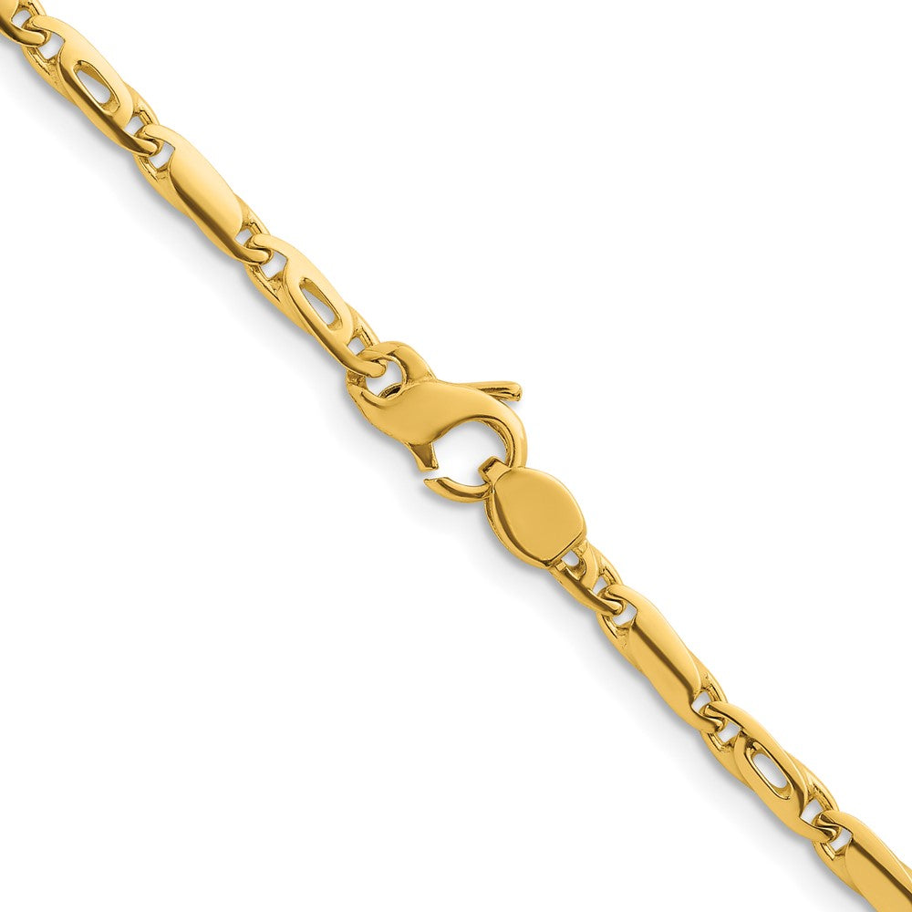 D2D 18K 3.2mm Solid Fancy Link 20 inch Necklace
