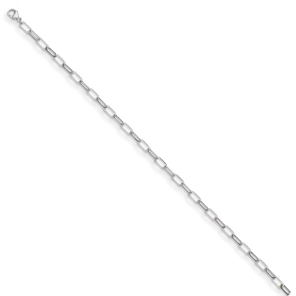 D2D Platinum 3.4mm Solid Paperclip Link 18 inch Chain