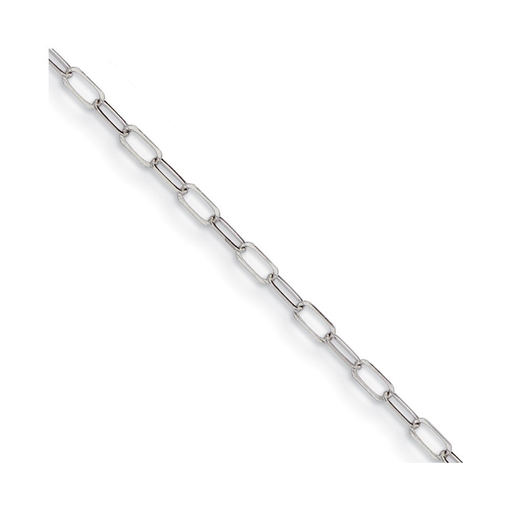 D2D Platinum 3.4mm Solid Paperclip Link 18 inch Chain