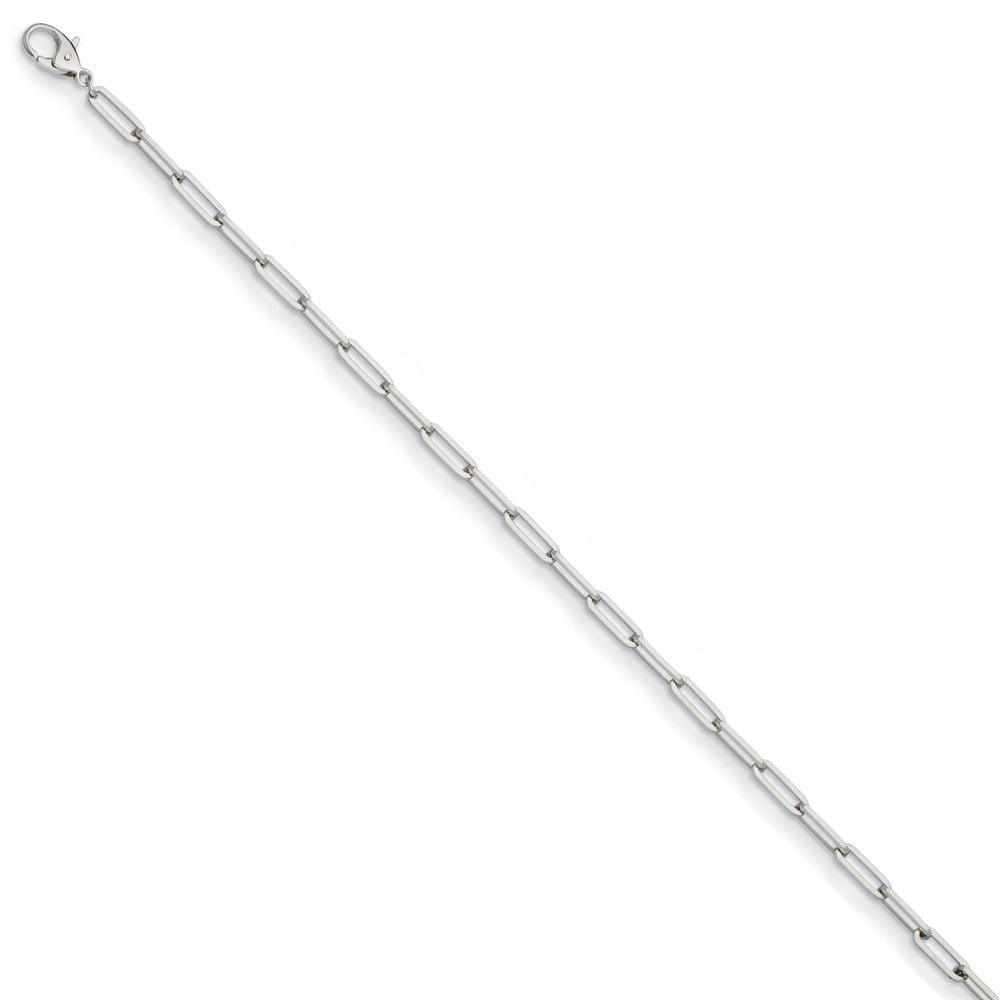 D2D Platinum 3.7mm Solid Paperclip Link 18 inch Chain