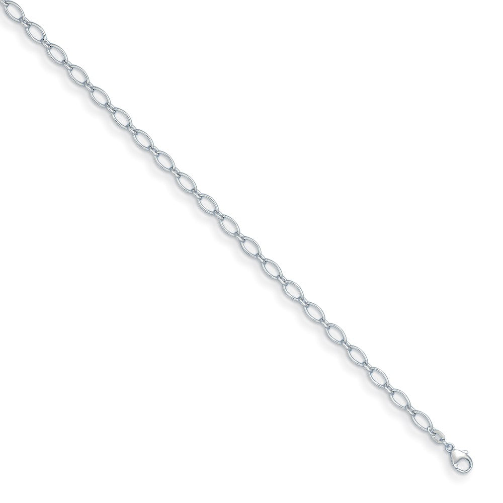 D2D Sterling Silver Rh-plated 4.9mm Fancy Figaro7.5in Bracelet