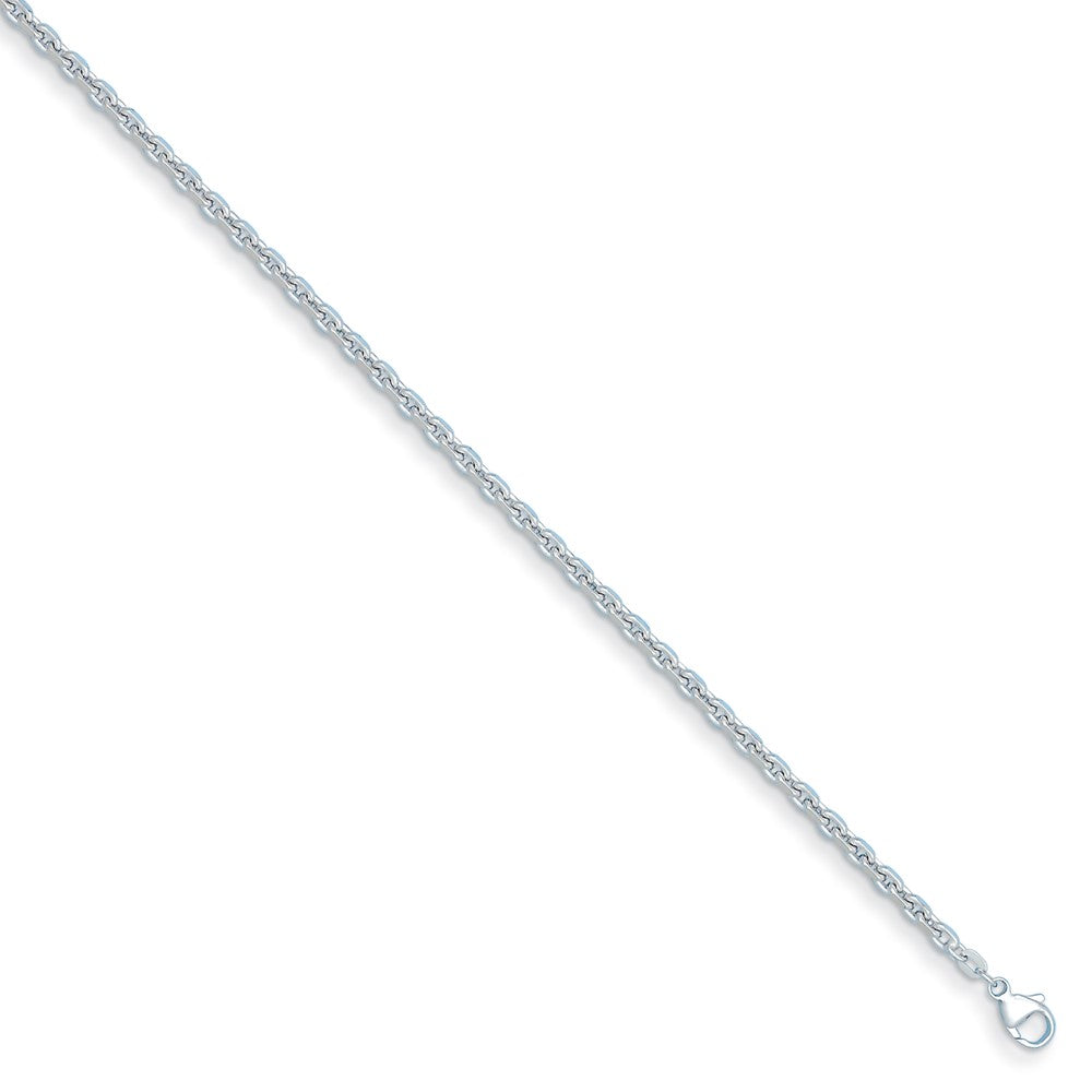 D2D Sterling Silver Rh-plated 3.6mm Fancy Flat 30 in Chain