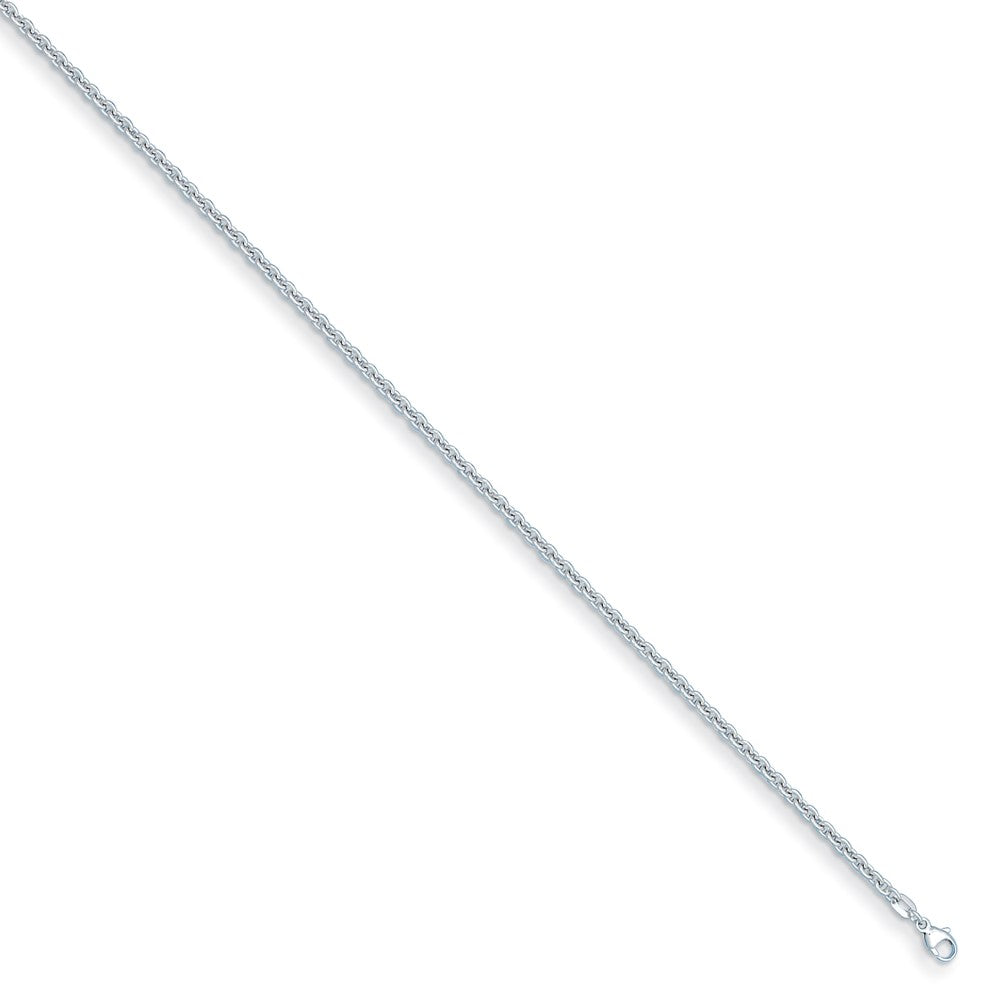 D2D Sterling Silver Rh-plated 3.1mm Round Link 18in Chain