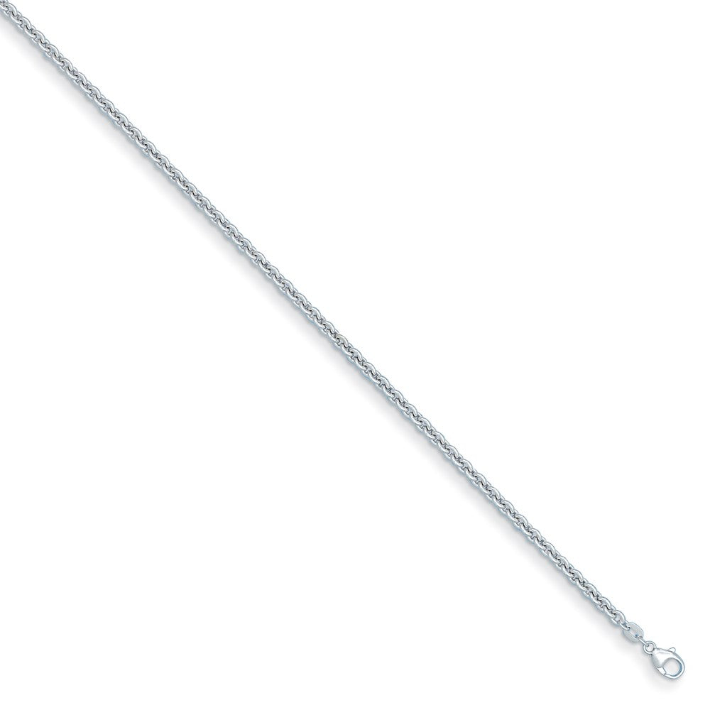D2D Sterling Silver Rh-plated 3.8mm Round Link 18 in Chain