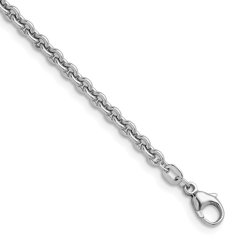D2D Sterling Silver Rh-plated 3.8mm Round Link 18 in Chain