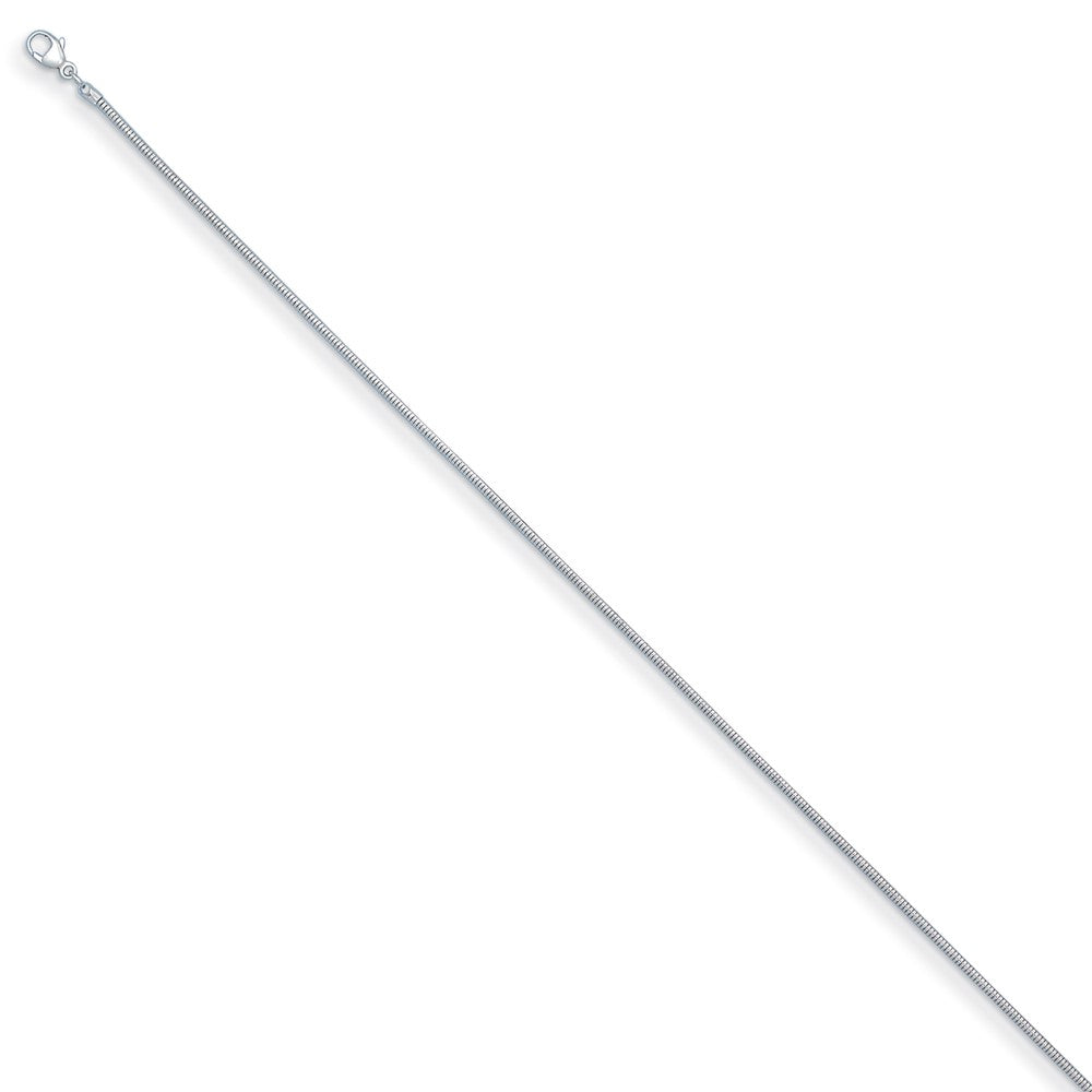 D2D Sterling Silver Rhodium-plated 1.6mm Snake 20in Chain