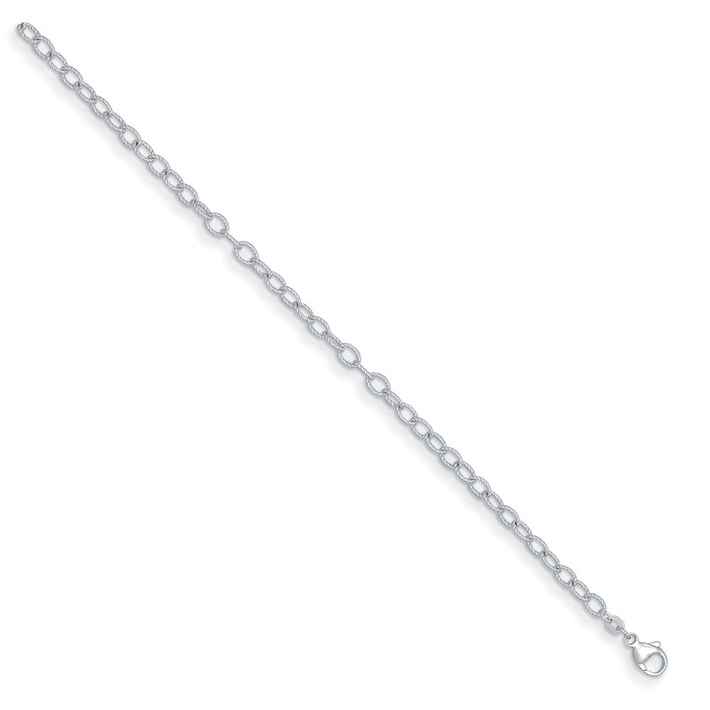 D2D Sterling Silver Rh-plated 5mm Twisted Link 24 in Chain